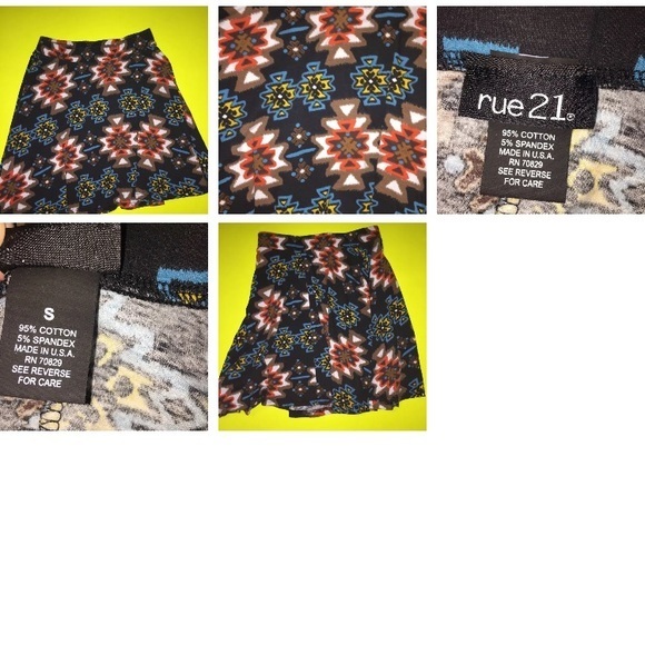 Women’s Rue 21 Tribal Pattern Skater Skirt Size S - Picture 2 of 6